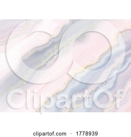 Pastel Hand Painted Watercolour Background with Gold Glitter by KJ Pargeter