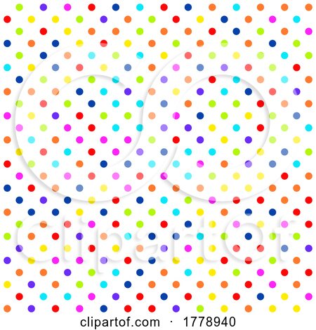 Rainbow Coloured Polka Dot Pattern Background by KJ Pargeter