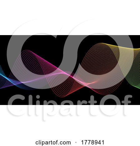 Rainbow Flowing Waves Abstract Banner Design by KJ Pargeter