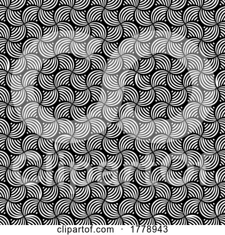Retro Abstract Pattern Background in Black and White by KJ Pargeter
