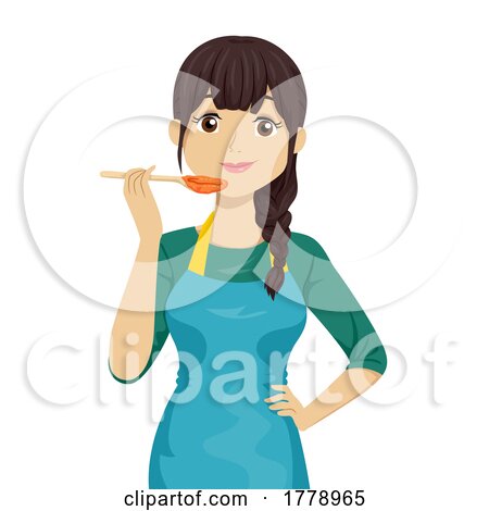 Teen Girl Taste Cooking Apron Illustration by BNP Design Studio