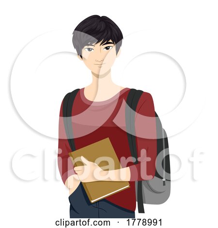 Teen Boy Asian Student Book Illustration by BNP Design Studio