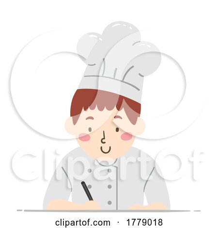 Teen Boy Chef Write Illustration by BNP Design Studio