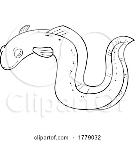 Cartoon Black and White Eel by Hit Toon
