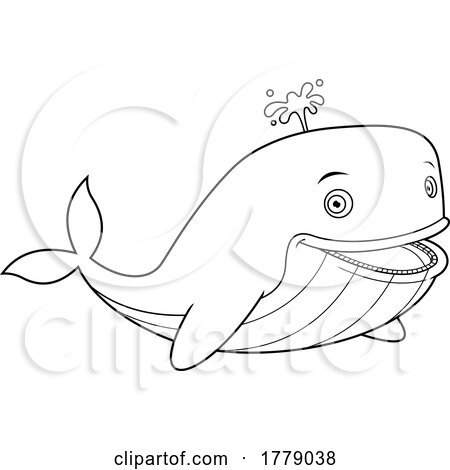 Cartoon Black and White Cute Whale by Hit Toon