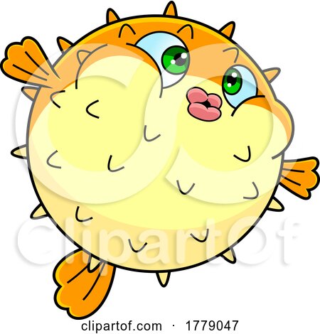 Cartoon Cute Puffer Blow Fish by Hit Toon