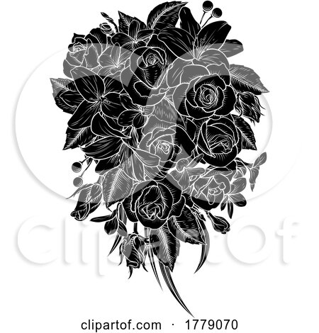 Flowers Floral Bouquet Roses Funeral Wedding by AtStockIllustration