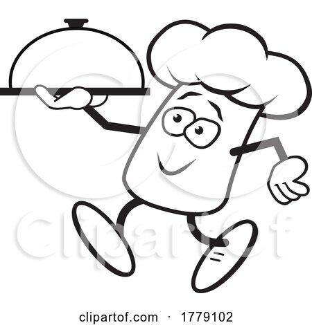 Cartoon Chef Hat Mascot with a Cloche by Johnny Sajem