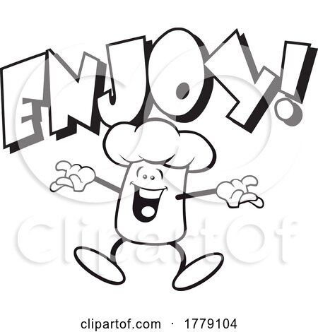 Cartoon Chef Hat Mascot with Enjoy Text by Johnny Sajem