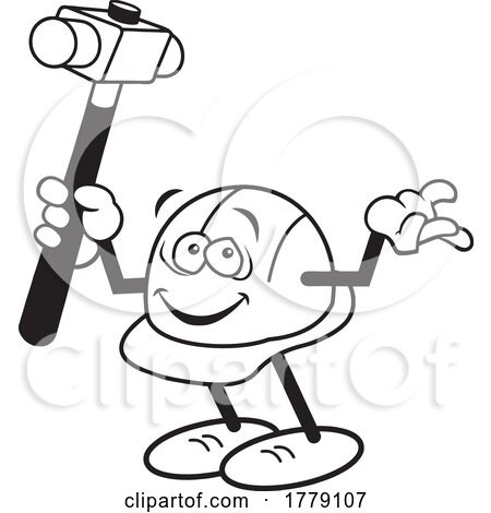 Cartoon Hardhat Mascot Holding a Sledgehammer by Johnny Sajem