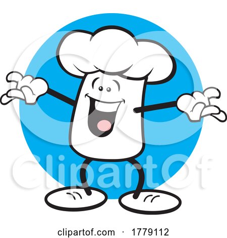 Cartoon Chef Hat Mascot over a Blue Circle by Johnny Sajem