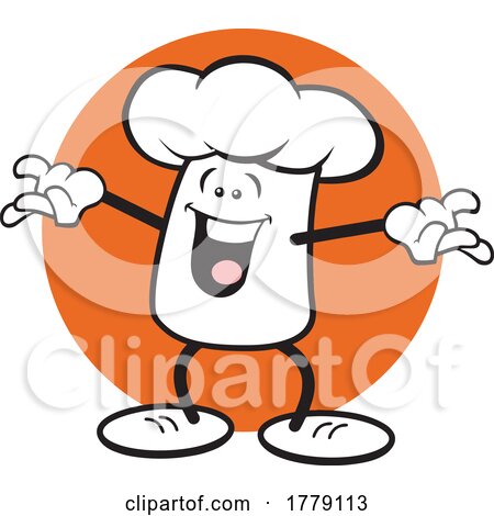 Cartoon Chef Hat Mascot over an Orange Circle by Johnny Sajem