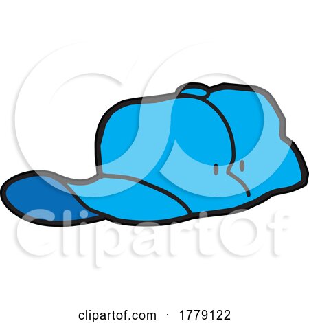 Cartoon Blue Baseball Hat by Johnny Sajem