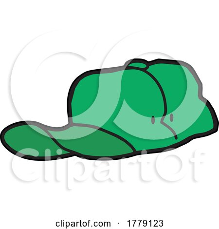 Cartoon Green Baseball Hat by Johnny Sajem