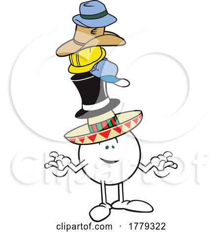 Cartoon Moodie Wearing Many Hats by Johnny Sajem