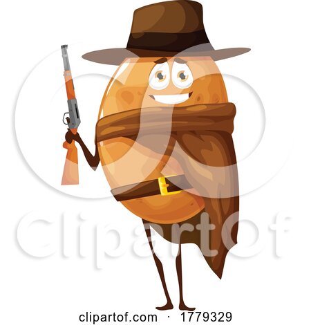 Western Potato Food Mascot Character by Vector Tradition SM