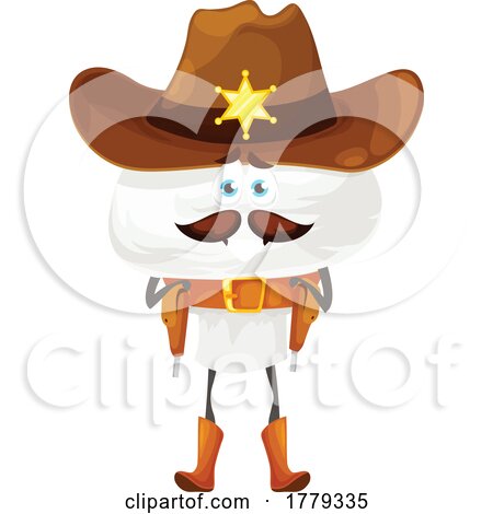 Sheriff Mushroom Food Mascot Character by Vector Tradition SM