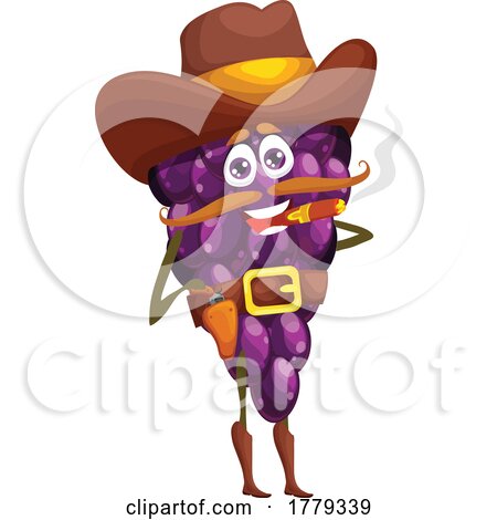 Grapes Food Mascot Character by Vector Tradition SM
