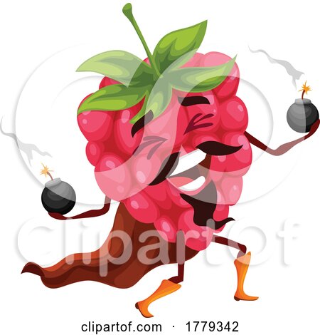 Raspberry Food Mascot Character by Vector Tradition SM