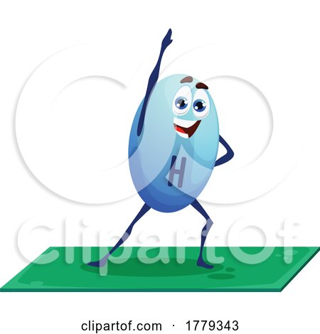 Vitamin H Micronutrient Mascot Doing Yoga by Vector Tradition SM