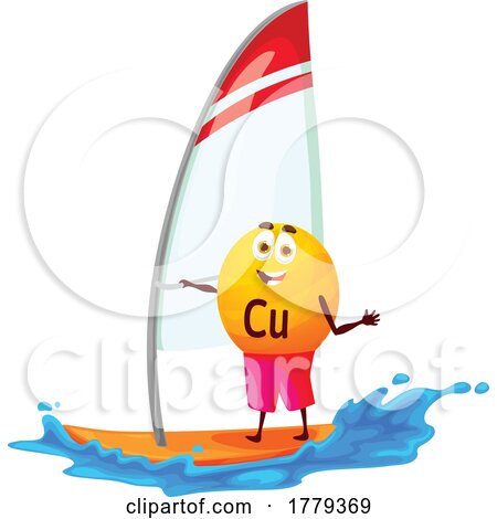 Copper or Cuprum Micronutrient Mascot Windsurfing by Vector Tradition SM