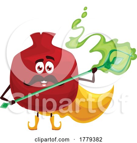 Pomegranate Food Mascot Character by Vector Tradition SM