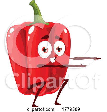 Yoga Red Bell Pepper Food Mascot Character by Vector Tradition SM