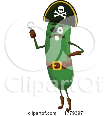 Pirate Cucumber Food Mascot Character by Vector Tradition SM