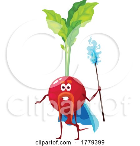 Wizard Beet Food Mascot Character by Vector Tradition SM
