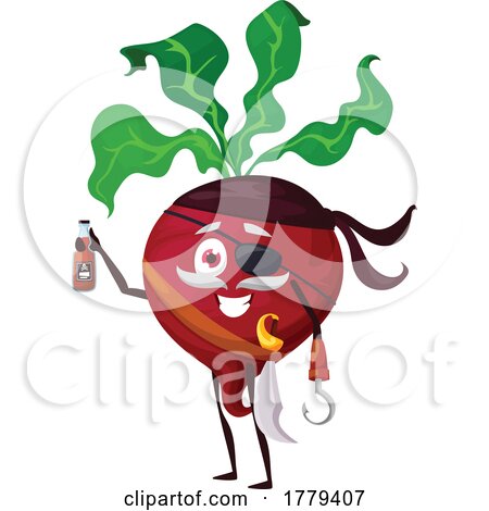 Pirate Beet Food Mascot Character by Vector Tradition SM
