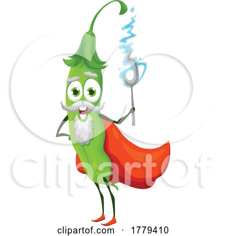 Pea or Bean Pod Food Mascot Character by Vector Tradition SM