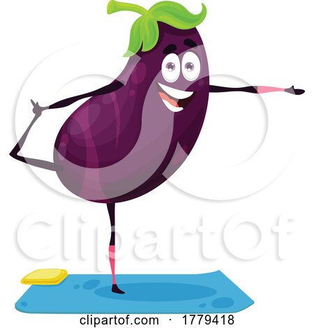 Eggplant Food Mascot Character by Vector Tradition SM