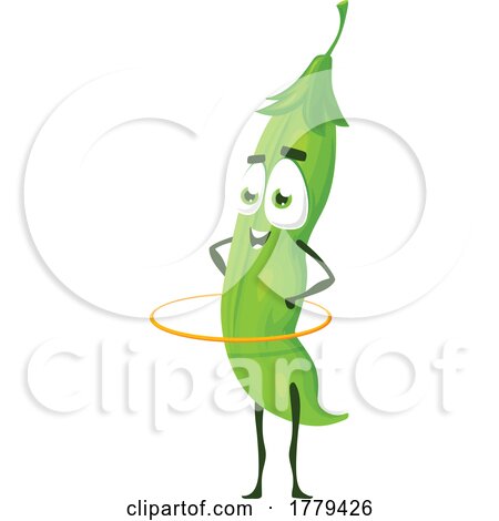 Pea or Bean Pod Food Mascot Character by Vector Tradition SM