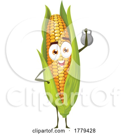 Corn Food Mascot Character Working out by Vector Tradition SM