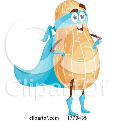 Super Peanut Food Mascot Character by Vector Tradition SM