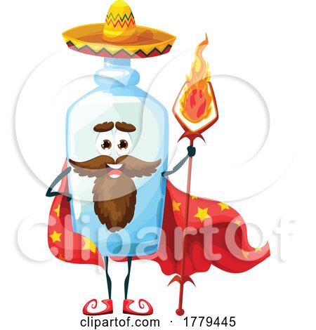 Wizard Tequila Bottle Mascot Character by Vector Tradition SM