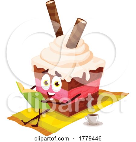 Cake Food Mascot Character by Vector Tradition SM