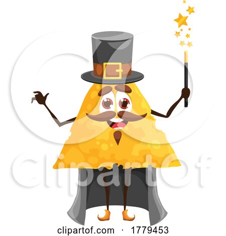 Magician Tortilla Chip Food Mascot Character by Vector Tradition SM