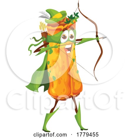 Archer Enchilada Hero Food Mascot Character by Vector Tradition SM