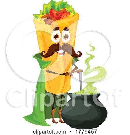 Burrito Food Mascot Character by Vector Tradition SM