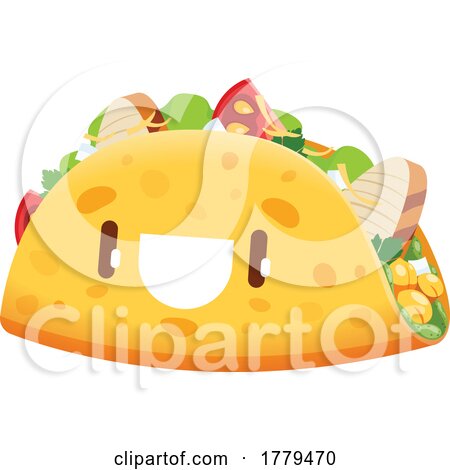 Taco Food Mascot Character by Vector Tradition SM