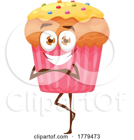 Cupcake Food Mascot Character by Vector Tradition SM