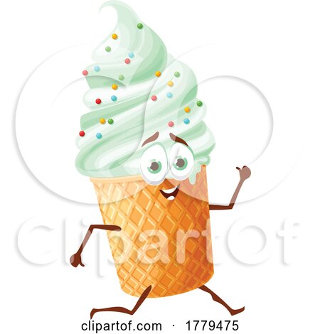 Ice Cream Food Mascot Character by Vector Tradition SM