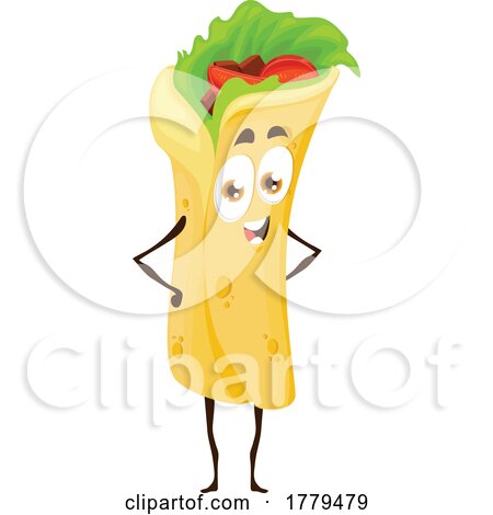 Shawarma Food Mascot Character by Vector Tradition SM