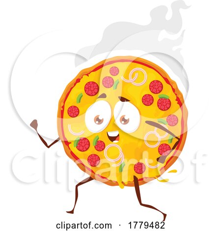 Hot Pizza Food Mascot Character by Vector Tradition SM