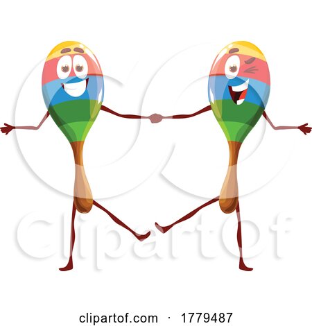 Dancing Maracas Music Instrument Mascot Characters by Vector Tradition SM