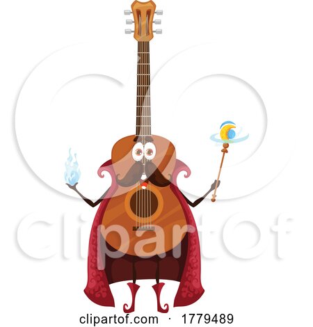 Guitar Music Instrument Mascot Character by Vector Tradition SM