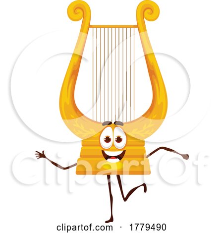 Lyre Music Instrument Mascot Character by Vector Tradition SM