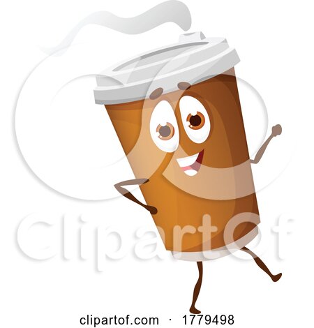 Take Away Coffee Food Mascot Character by Vector Tradition SM