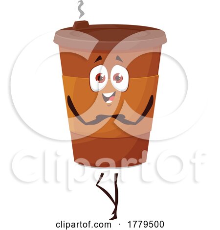 Take Away Coffee Food Mascot Character by Vector Tradition SM